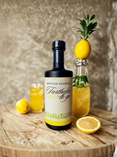Bottled Cocktail Zitrone Ingwer Pinie – Lemon Breeze frisch und zitrusbetont