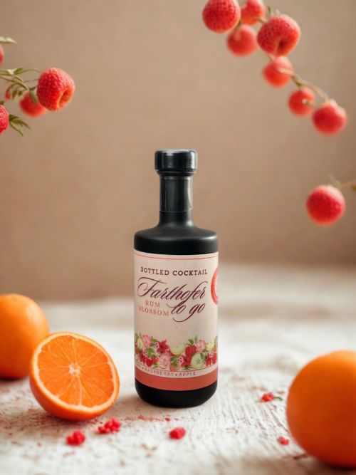 Bottled Cocktail Rum Himbeere Apfel – Rum Blossom mit feiner Orangennote