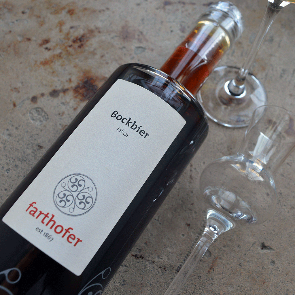 Bockbierlikör mit Glas (350 ml) - Destillerie Farthofer