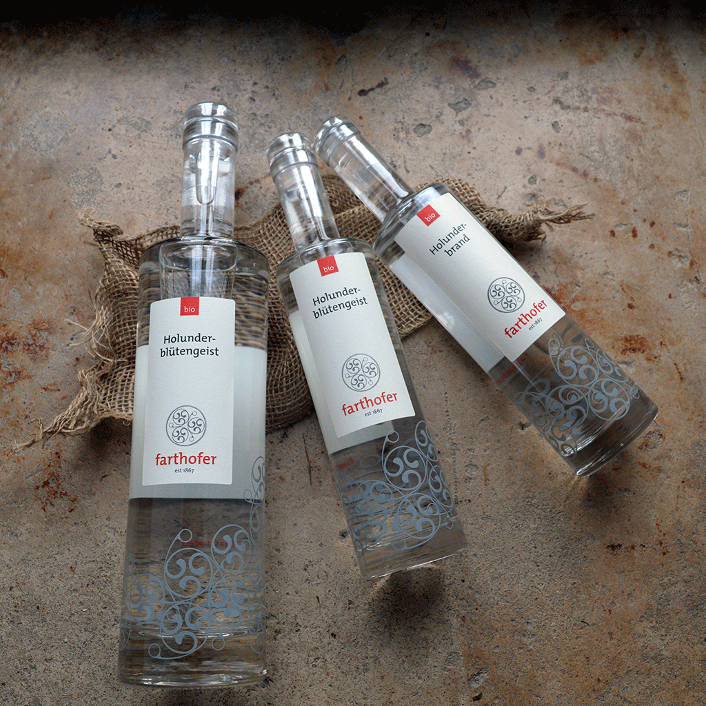 Bio Holunderbrand und Holundergeist (700 und 350ml) - Destillerie Farthofer